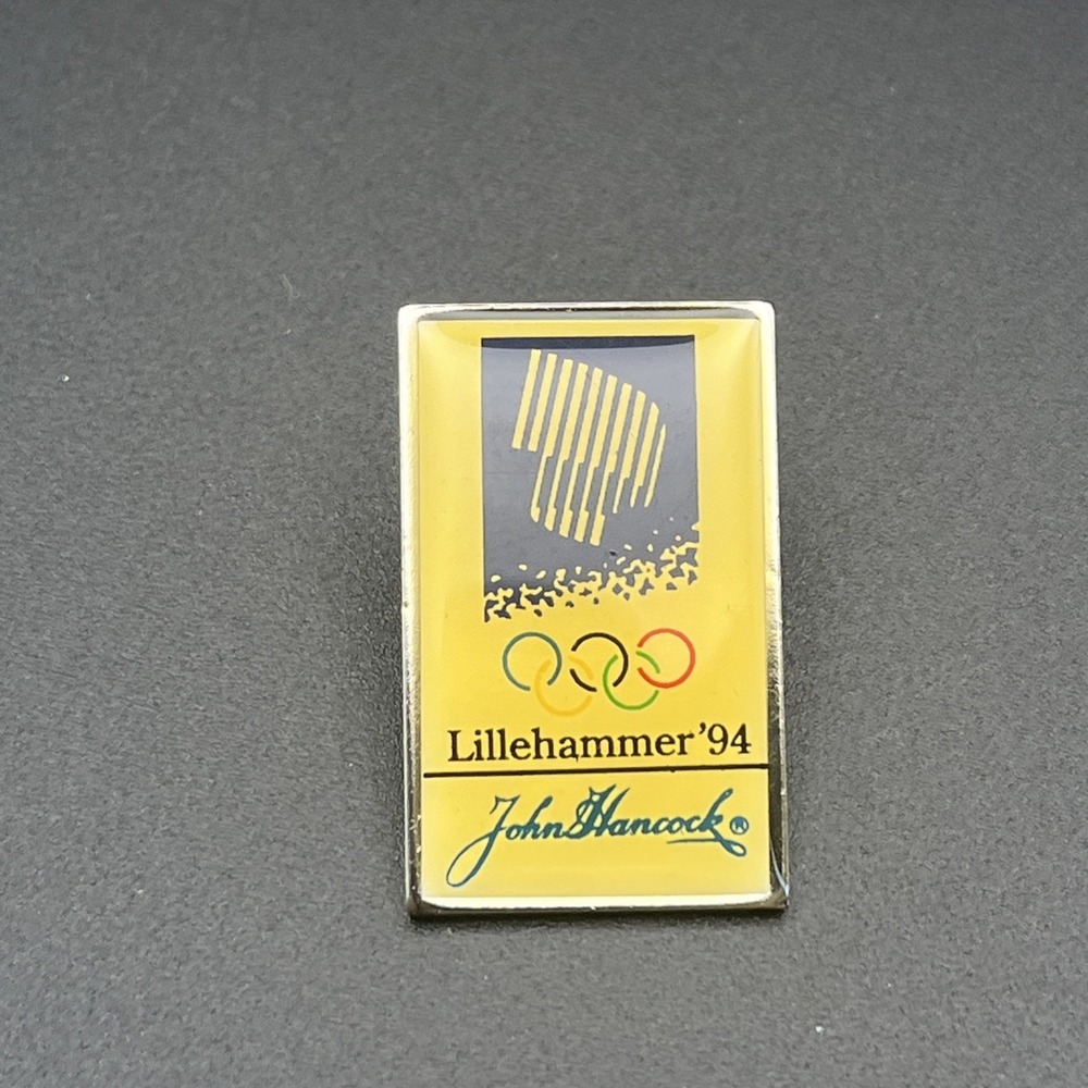 Vintage Olympic Winter Games 1994 Lillehammer John Hancock Sponsor Lapel Hat Pin